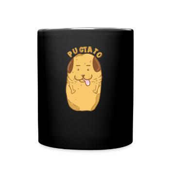 Mops-Wortspiel für Tierliebhaber - Tasse einfarbig - Schwarz - Vorne