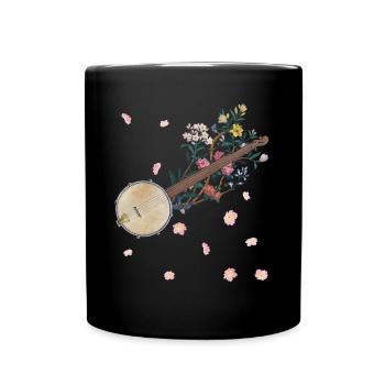 Banjo Fleurs Musique Country Fleuri - Mug uni - noir - Devant