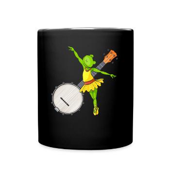 Ballet Dancing Frog Banjo Bluegrass Musique - Mug uni - noir - Devant
