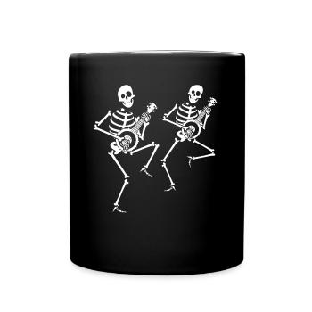 Les squelettes jouent de la musique folklorique banjo bluegrass - Mug uni - noir - Devant