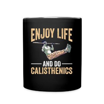 Calisthenics Körpergewicht Krafttraining - Tasse einfarbig - Schwarz - Vorne