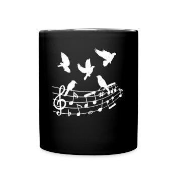 Birds Musical Notes Nature Lovers - Full Colour Mug - black - Front