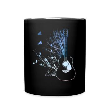 Oiseaux Guitare acoustique Nature Mélomanes - Mug uni - noir - Devant