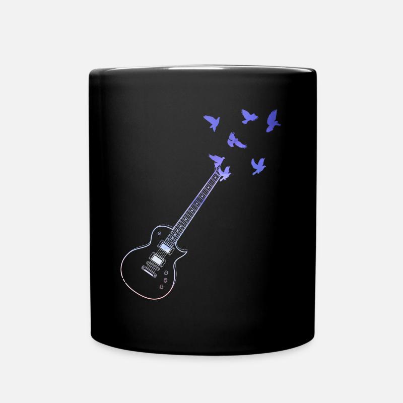 Guitare acoustique colorée Oiseaux Mélomanes - Mug uni - noir