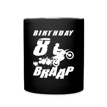 Eight 8yr 8th Motocross Birthday Boy 8 Years Old - Tasse einfarbig - Schwarz - Vorne