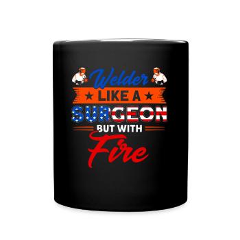 Soudeur SOUDEUR USA Cadeau patriotique - Mug uni - noir - Devant