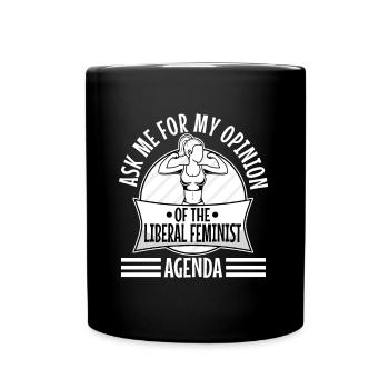 Posez-moi des questions sur mon programme féministe libéral - Mug uni - noir - Devant