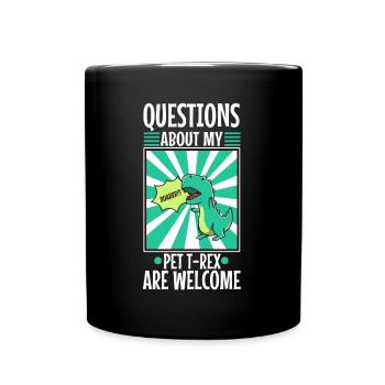 Posez-moi des questions sur mon trex - Mug uni - noir - Devant