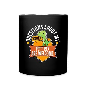 Posez-moi des questions sur mon trex - Mug uni - noir - Devant