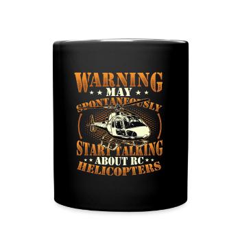 Warning, can spontaneously start talking about Rc - Full Colour Mug - black - Front