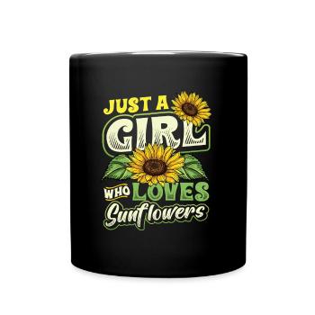 Juste une fille qui aime les tournesols - Mug uni - noir - Devant