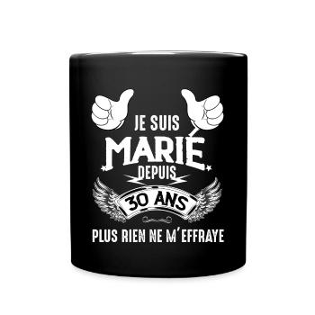 Noces De Perle Mariage 30 Ans - Mug uni - noir - Devant