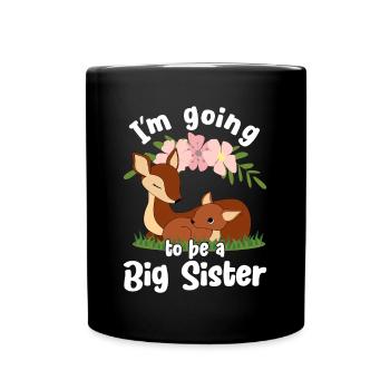 Va être une grande sœur cerf promu grande sœur - Mug uni - noir - Devant