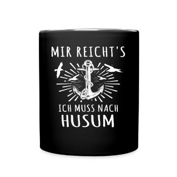 Husum Motiv - Tasse einfarbig - Schwarz - Vorne