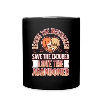 Rescue the mistreated - Tasse einfarbig - Schwarz - Vorne