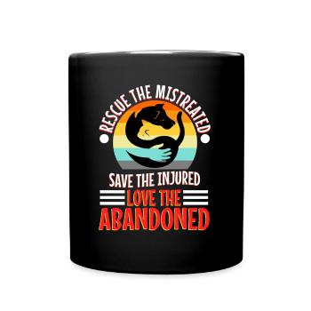 Rescue the mistreated - Full Colour Mug - black - Front