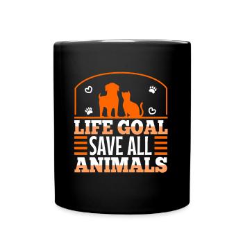Objectif de vie sauver tous les animaux - Mug uni - noir - Devant