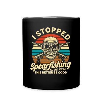 Speerfischer Mit Speerfischen aufgehört Geschenk - Tasse einfarbig - Schwarz - Vorne