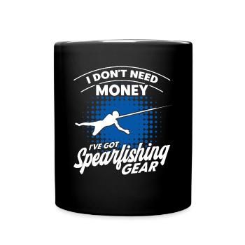 Speerfischen Freitaucher Speerfischer Fischer - Tasse einfarbig - Schwarz - Vorne