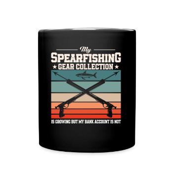 Speerfischen Freitaucher Speerfischer Fischer - Tasse einfarbig - Schwarz - Vorne