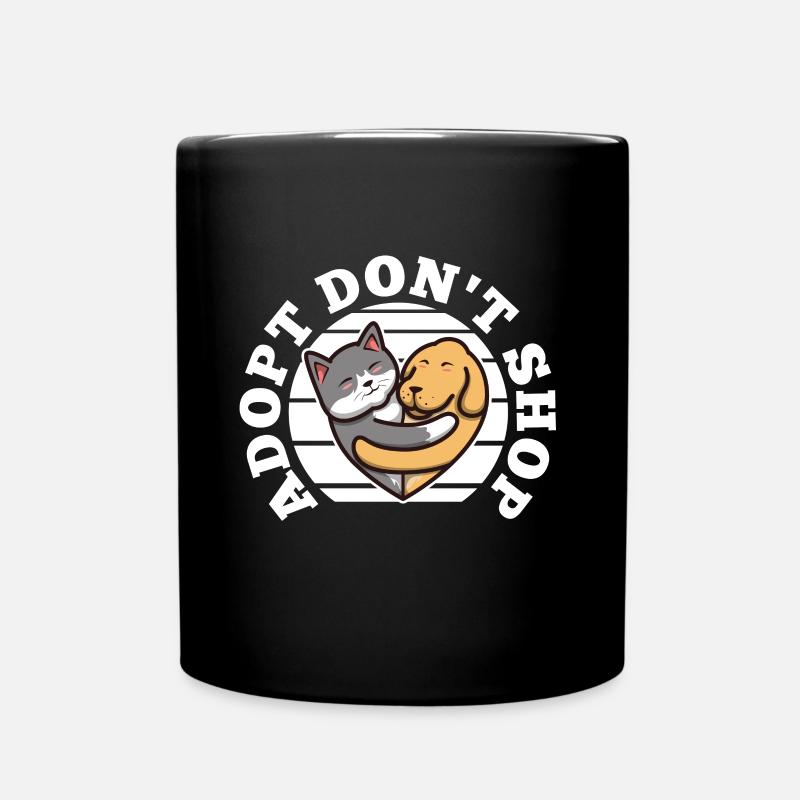 Adopt don't shop - Tasse einfarbig - Schwarz