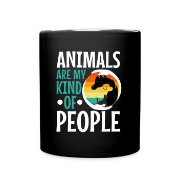 Les animaux sont mon genre de personnes - Mug uni - noir - Devant