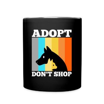 Adopt don't shop - Full Colour Mug - black - Front