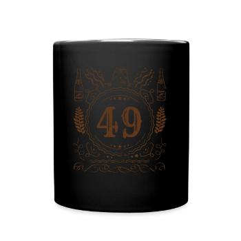 Retro Vintage Age 49 Year Old Birth Born Beer - Tasse einfarbig - Schwarz - Vorne