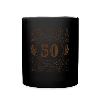 Retro Vintage Age 50 Year Old Birth Born Beer - Tasse einfarbig - Schwarz - Vorne