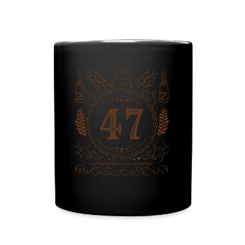 Retro Vintage Age 47 Year Old Birth Born Beer - Full Colour Mug - black - Front