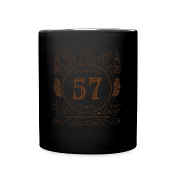 Retro Vintage Age 57 Year Old Birth Born Beer - Full Colour Mug - black - Front