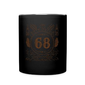 Retro Vintage Age 68 Year Old Birth Born Beer - Full Colour Mug - black - Front