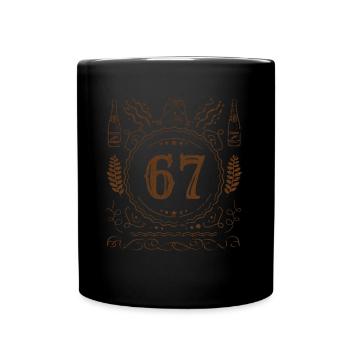 Retro Vintage Age 67 Year Old Birth Born Beer - Tasse einfarbig - Schwarz - Vorne