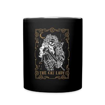 Cat Lady Tarot Card Occult Club Gothic Animal - Tasse einfarbig - Schwarz - Vorne
