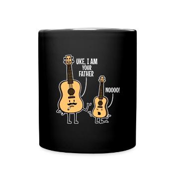 Uke i am your father - Tasse einfarbig - Schwarz - Vorne