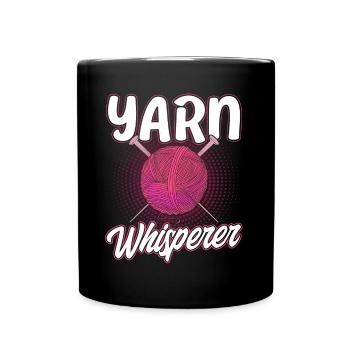 Stricken Garn stricken Stricken Stoff Geschenk - Tasse einfarbig - Schwarz - Vorne