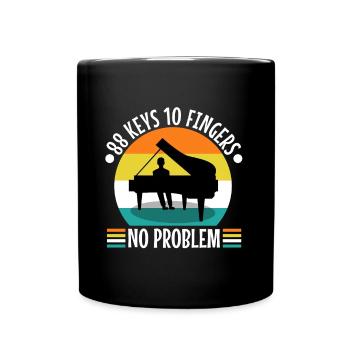 88 keys 10 fingers no problem - Tasse einfarbig - Schwarz - Vorne