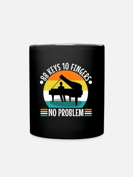 88 keys 10 fingers no problem - Tasse einfarbig - Schwarz