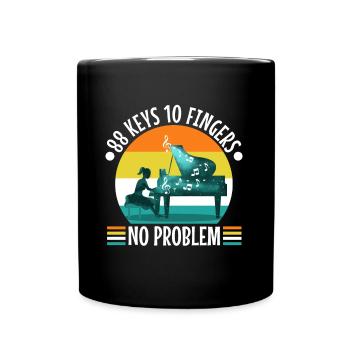 88 keys 10 fingers no problem - Tasse einfarbig - Schwarz - Vorne