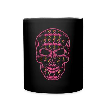 Flamaingo Skeleton Bone Horror Scary Halloween - Tasse einfarbig - Schwarz - Vorne