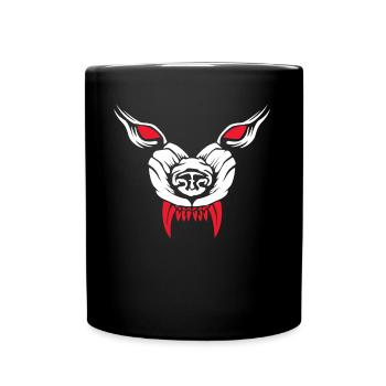 Creepy Monster Face Fangs Horror Scary Halloween - Tasse einfarbig - Schwarz - Vorne