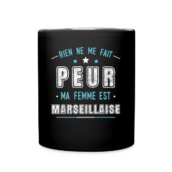Marseille idée cadeau couple région Marseillaise - Mug uni - noir - Devant
