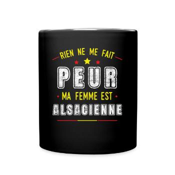 Alsacienne idée cadeau région Alsace Couple Humour - Mug uni - noir - Devant