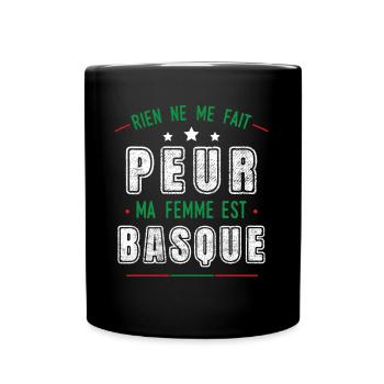Idée cadeau Basque, humour région citations couple - Mug uni - noir - Devant