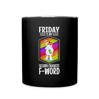 Vendredi est mon deuxième mot préféré - Mug uni - noir - Devant