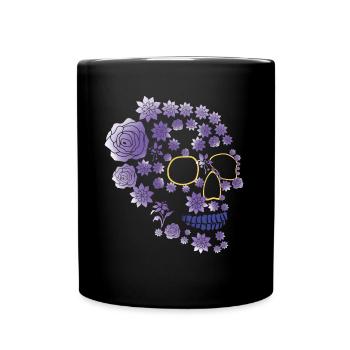 Fleur pourpre Sugar Bone Muertos Day Halloween - Mug uni - noir - Devant