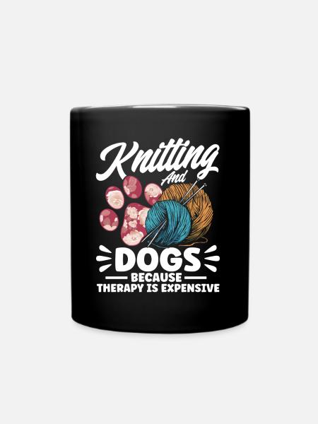 Knitting Yarn Knitting Knitting Fabric Gift - Full Colour Mug - black