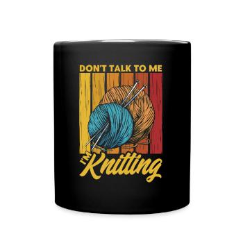 Garn stricken Stricken Stricken Liebhaber Geschenk - Tasse einfarbig - Schwarz - Vorne