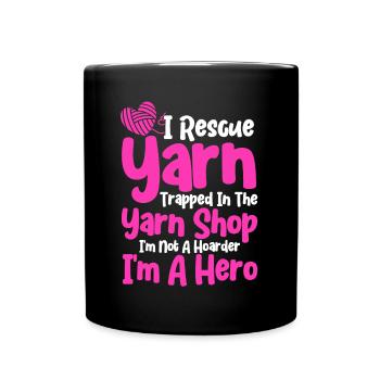 Stricken Stricken Liebhaber Stricken Geschenk - Tasse einfarbig - Schwarz - Vorne