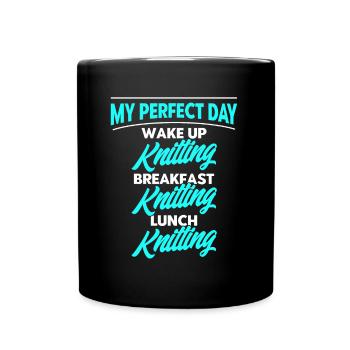 Stricken Stoff Stricken Stricken Geschenk - Tasse einfarbig - Schwarz - Vorne